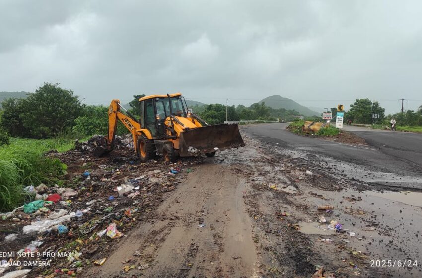 मुंबई गोवा महामार्गावरील साईड पट्ट्या झाल्या कचऱ्यांचे माहेरघर?