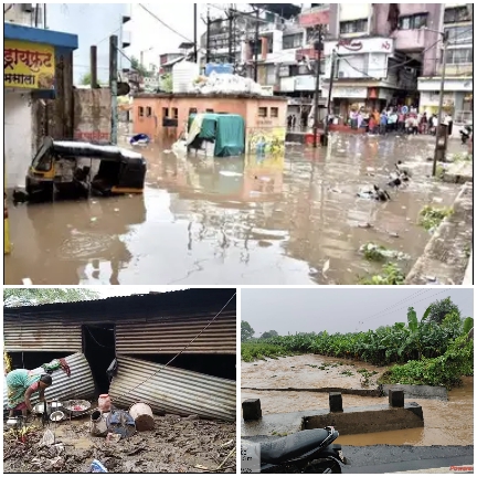  जळगाव जिल्ह्यात अतिवृष्टीचा फटका, शेकडो हेक्टर वरील पिकांचे नुकसान …
