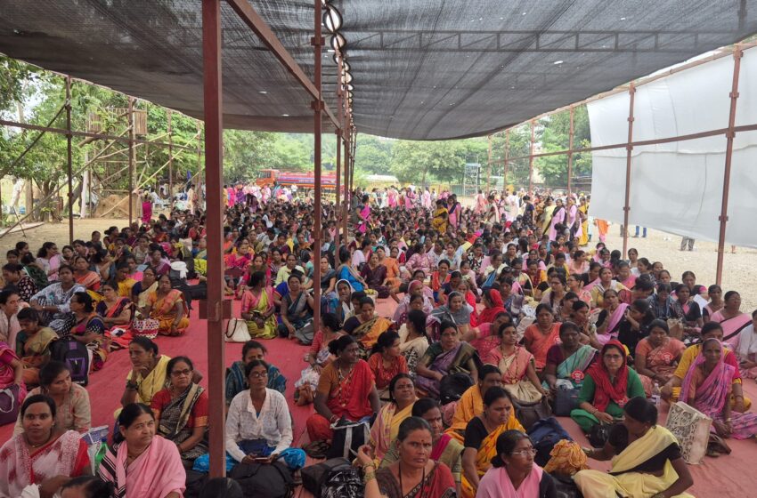 महाराष्ट्र राज्य अंगणवाडी बालवाडी कर्मचारी युनियनचे आझाद मैदानात आंदोलन