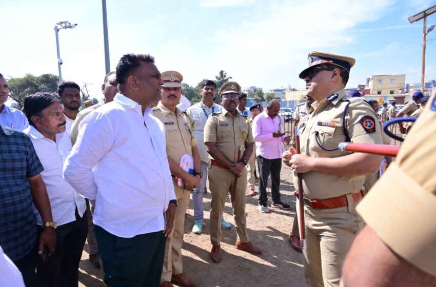  शौर्यदिन कार्यक्रमासाठी पोलीस आयुक्तांकडून विजयस्तंभ परिसराची पाहणी.